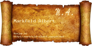 Markfeld Albert névjegykártya